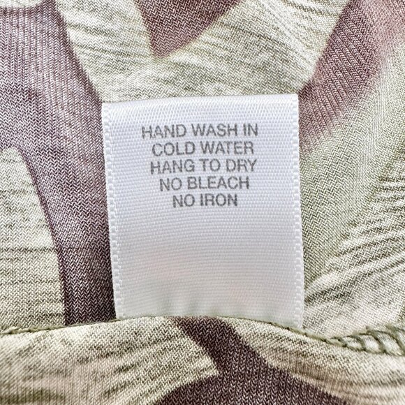 Dressbarn Blouse Womens XL Zebra Print Short Sleeve Made In USA Green Brown Gold - Picture 10 of 11